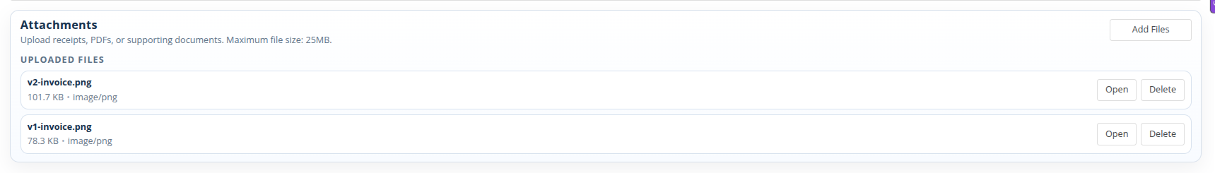 File attachment support in Accountberry transactions